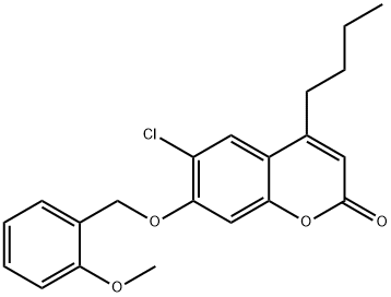 4-butyl-6-chloro-7-[(2-methoxyphenyl)methoxy]chromen-2-one Struktur