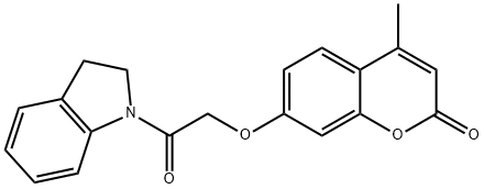 7-[2-(2,3-dihydroindol-1-yl)-2-oxoethoxy]-4-methylchromen-2-one Struktur