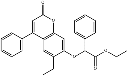 ethyl 2-(6-ethyl-2-oxo-4-phenylchromen-7-yl)oxy-2-phenylacetate Struktur