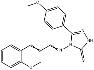 3-(4-methoxyphenyl)-4-[(E)-[(E)-3-(2-methoxyphenyl)prop-2-enylidene]amino]-1H-1,2,4-triazole-5-thione Struktur