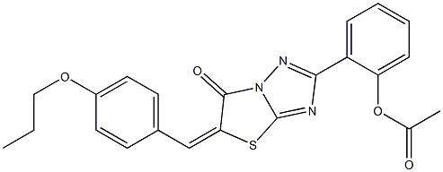 [2-[(5E)-6-oxo-5-[(4-propoxyphenyl)methylidene]-[1,3]thiazolo[3,2-b][1,2,4]triazol-2-yl]phenyl] acetate Struktur