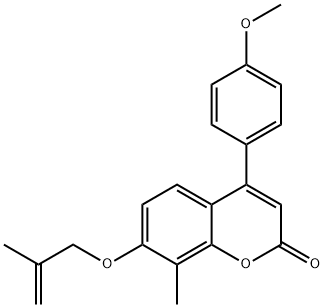 4-(4-methoxyphenyl)-8-methyl-7-(2-methylprop-2-enoxy)chromen-2-one Struktur