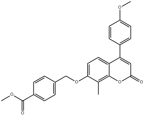 methyl 4-[[4-(4-methoxyphenyl)-8-methyl-2-oxochromen-7-yl]oxymethyl]benzoate Struktur