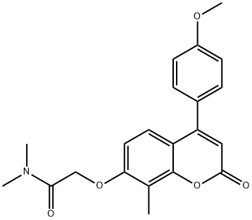 2-[4-(4-methoxyphenyl)-8-methyl-2-oxochromen-7-yl]oxy-N,N-dimethylacetamide Struktur