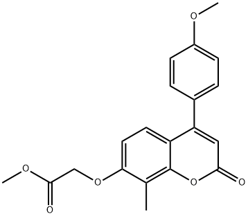 methyl 2-[4-(4-methoxyphenyl)-8-methyl-2-oxochromen-7-yl]oxyacetate Struktur