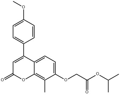 propan-2-yl 2-[4-(4-methoxyphenyl)-8-methyl-2-oxochromen-7-yl]oxyacetate Struktur