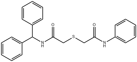 2-[2-(benzhydrylamino)-2-oxoethyl]sulfanyl-N-phenylacetamide Struktur