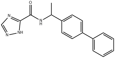 N-[1-(4-phenylphenyl)ethyl]-1H-1,2,4-triazole-5-carboxamide Struktur