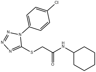 2-[1-(4-chlorophenyl)tetrazol-5-yl]sulfanyl-N-cyclohexylacetamide Struktur