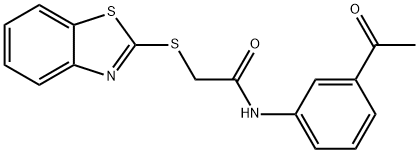 N-(3-acetylphenyl)-2-(1,3-benzothiazol-2-ylsulfanyl)acetamide Struktur