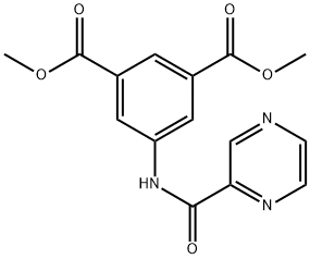 dimethyl 5-(pyrazine-2-carbonylamino)benzene-1,3-dicarboxylate Struktur