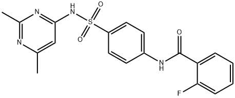 N-[4-[(2,6-dimethylpyrimidin-4-yl)sulfamoyl]phenyl]-2-fluorobenzamide Struktur