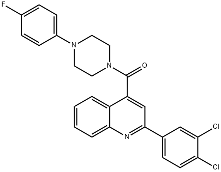 [2-(3,4-dichlorophenyl)quinolin-4-yl]-[4-(4-fluorophenyl)piperazin-1-yl]methanone Struktur