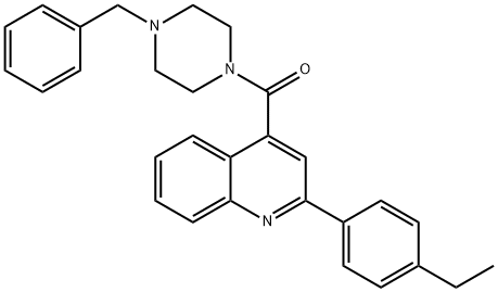 (4-benzylpiperazin-1-yl)-[2-(4-ethylphenyl)quinolin-4-yl]methanone Struktur