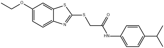 2-[(6-ethoxy-1,3-benzothiazol-2-yl)sulfanyl]-N-(4-propan-2-ylphenyl)acetamide Struktur