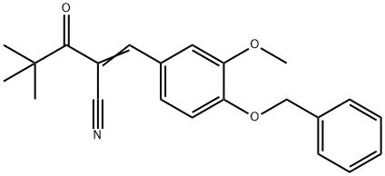 (2Z)-2-[(3-methoxy-4-phenylmethoxyphenyl)methylidene]-4,4-dimethyl-3-oxopentanenitrile Struktur