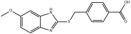 4-[(6-methoxy-1H-benzimidazol-2-yl)sulfanylmethyl]benzoic acid Struktur