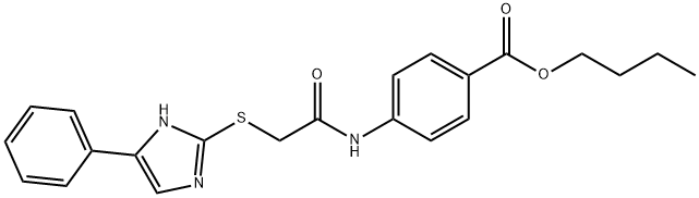 butyl 4-[[2-[(5-phenyl-1H-imidazol-2-yl)sulfanyl]acetyl]amino]benzoate Struktur