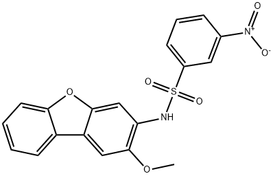 N-(2-methoxydibenzofuran-3-yl)-3-nitrobenzenesulfonamide Struktur