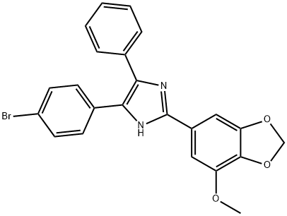 5-(4-bromophenyl)-2-(7-methoxy-1,3-benzodioxol-5-yl)-4-phenyl-1H-imidazole Struktur