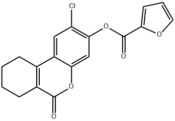 (2-chloro-6-oxo-7,8,9,10-tetrahydrobenzo[c]chromen-3-yl) furan-2-carboxylate Struktur