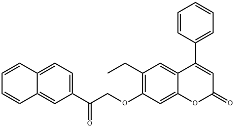 6-ethyl-7-(2-naphthalen-2-yl-2-oxoethoxy)-4-phenylchromen-2-one Struktur