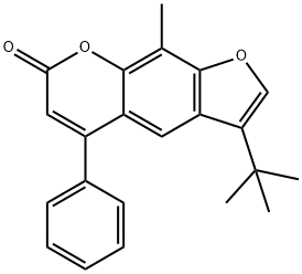 3-tert-butyl-9-methyl-5-phenylfuro[3,2-g]chromen-7-one Struktur