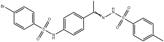 N-[(E)-1-[4-[(4-bromophenyl)sulfonylamino]phenyl]ethylideneamino]-4-methylbenzenesulfonamide Struktur