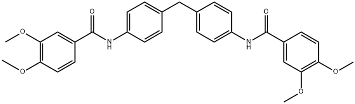 N-[4-[[4-[(3,4-dimethoxybenzoyl)amino]phenyl]methyl]phenyl]-3,4-dimethoxybenzamide Struktur