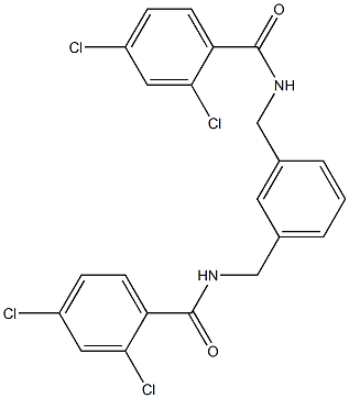 2,4-dichloro-N-[[3-[[(2,4-dichlorobenzoyl)amino]methyl]phenyl]methyl]benzamide Struktur