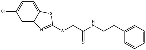 2-[(5-chloro-1,3-benzothiazol-2-yl)sulfanyl]-N-(2-phenylethyl)acetamide Struktur