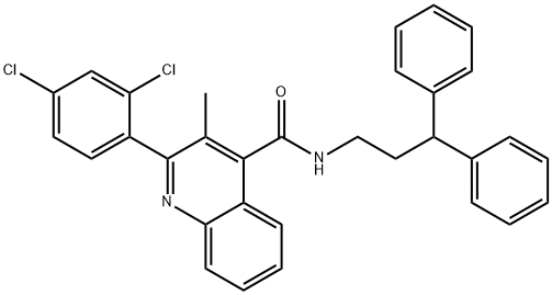 2-(2,4-dichlorophenyl)-N-(3,3-diphenylpropyl)-3-methylquinoline-4-carboxamide Struktur