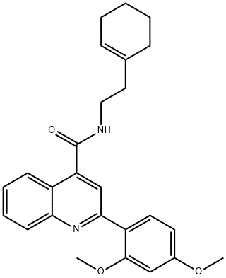 N-[2-(cyclohexen-1-yl)ethyl]-2-(2,4-dimethoxyphenyl)quinoline-4-carboxamide Struktur