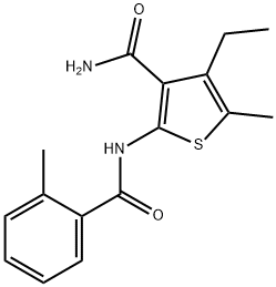 4-ethyl-5-methyl-2-[(2-methylbenzoyl)amino]thiophene-3-carboxamide Struktur