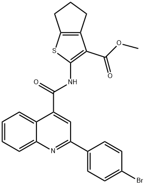 methyl 2-[[2-(4-bromophenyl)quinoline-4-carbonyl]amino]-5,6-dihydro-4H-cyclopenta[b]thiophene-3-carboxylate Struktur