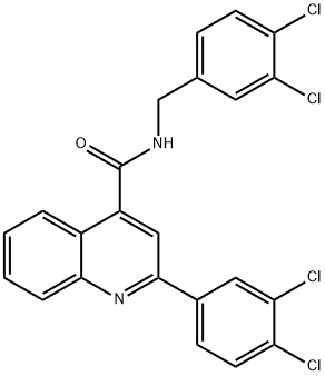 2-(3,4-dichlorophenyl)-N-[(3,4-dichlorophenyl)methyl]quinoline-4-carboxamide Struktur