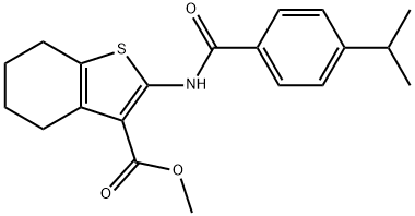 methyl 2-[(4-propan-2-ylbenzoyl)amino]-4,5,6,7-tetrahydro-1-benzothiophene-3-carboxylate Struktur