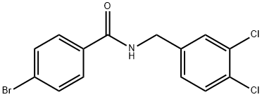 4-bromo-N-[(3,4-dichlorophenyl)methyl]benzamide Struktur