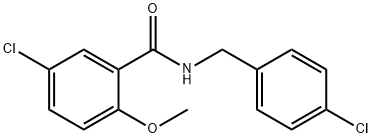 5-chloro-N-[(4-chlorophenyl)methyl]-2-methoxybenzamide Struktur