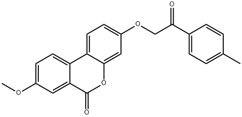 8-methoxy-3-[2-(4-methylphenyl)-2-oxoethoxy]benzo[c]chromen-6-one Struktur