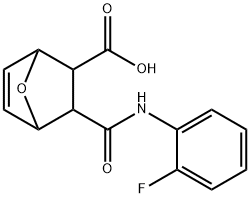 2-[(2-fluorophenyl)carbamoyl]-7-oxabicyclo[2.2.1]hept-5-ene-3-carboxylic acid Struktur