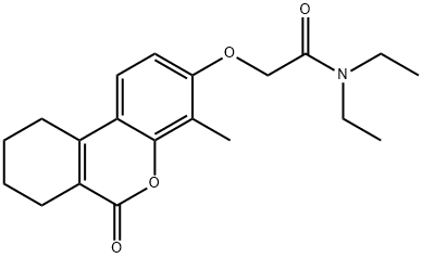 N,N-diethyl-2-[(4-methyl-6-oxo-7,8,9,10-tetrahydrobenzo[c]chromen-3-yl)oxy]acetamide Struktur