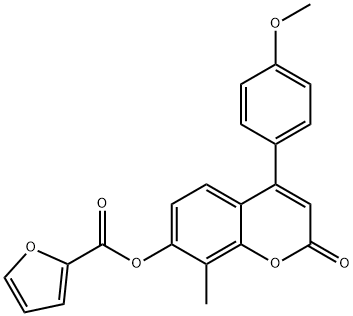 [4-(4-methoxyphenyl)-8-methyl-2-oxochromen-7-yl] furan-2-carboxylate Struktur