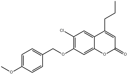 6-chloro-7-[(4-methoxyphenyl)methoxy]-4-propylchromen-2-one Struktur