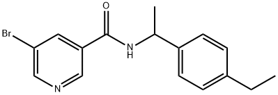 5-bromo-N-[1-(4-ethylphenyl)ethyl]pyridine-3-carboxamide Struktur