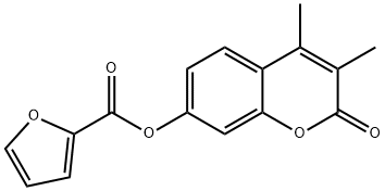 (3,4-dimethyl-2-oxochromen-7-yl) furan-2-carboxylate Struktur