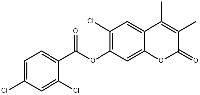 (6-chloro-3,4-dimethyl-2-oxochromen-7-yl) 2,4-dichlorobenzoate Struktur