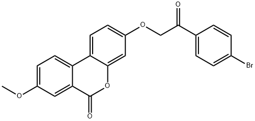 3-[2-(4-bromophenyl)-2-oxoethoxy]-8-methoxybenzo[c]chromen-6-one Struktur