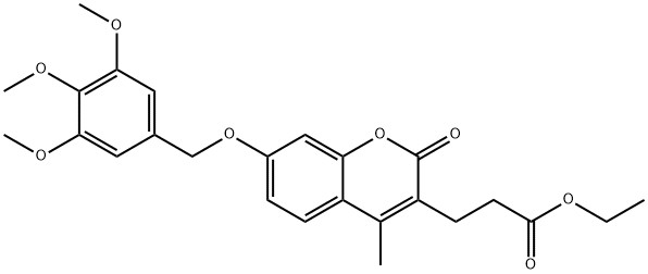 ethyl 3-[4-methyl-2-oxo-7-[(3,4,5-trimethoxyphenyl)methoxy]chromen-3-yl]propanoate Struktur