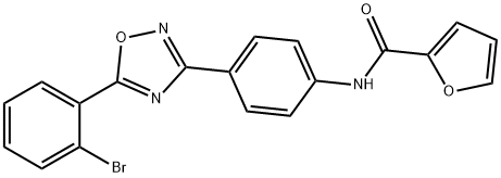 N-[4-[5-(2-bromophenyl)-1,2,4-oxadiazol-3-yl]phenyl]furan-2-carboxamide Struktur